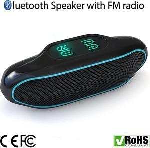 Wireless Portable Bluetooth Speaker for iPhone iPad Android or Computer with FM Radio, AUX, USB, SD, Speakerphone and NFC, 10W Best Bass