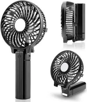 Handheld Portable Battery Operated Rechargeable USB Fan,Mini Personal fan with 2000mAh Battery and 3 Settings for Travel Home and Office Use (Strong Wind, Adjustable Angle)- Multipurpose