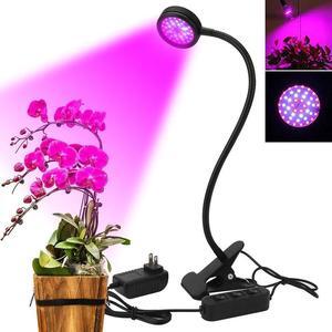 20W LED Grow Light 44 LEDs Red Bule White 3 Mode Desk Clip Plant Lamp with Flexible 360 Degree Gooseneck for Indoor Plants Hydroponics Greenhouse Desktop Office Plants Pot culture
