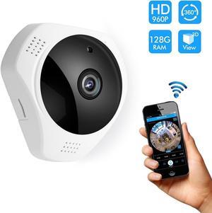 360 Panoramic Degree Night Vision Wireless Security IP camera wifi Fish Eye Lens 960P 3D Indoor Outdoor Security system for baby pet elder Support Android IOS Windows Mac