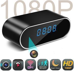 WiFi Hidden Camera Clock Hidden Spy Clock Camera Night Vision Nanny Cam Mini Alarm Clock DVR With Motion Detection for Home Security Surveillance Apps for iOS Android PC Mac