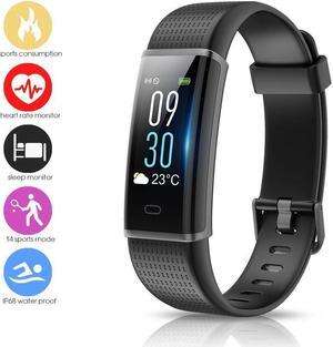 Fitness Tracker Heart Rate Monitor Color Screen Smart Watch With Sleep Monitor, Step Counter, Message Reminder, IP68 Waterproof Activity Tracker for Android iOS Smart Phone