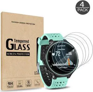 4 Packs Tempered Glass Screen Protector for Garmin Forerunner 235 225 620 220 [0.3mm 2.5D High Definition 9H] Premium Clear Screen Protective Film for Garmin Forerunner 235 225 620 220
