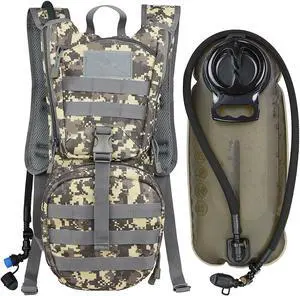 Tactical Molle Hydration Pack Backpack with 3L TPU Water Bladder, Military Daypack for Cycling, Hiking, Running, Climbing, Hunting, Biking
