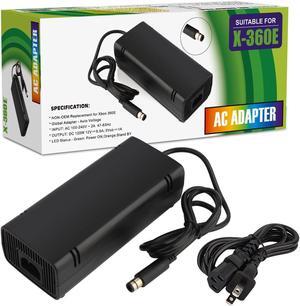 XBOX 360 E Power Supply Power Supply Cord AC Adapter Replacement Charger for Xbox 360 E 100-240V Auto Voltage Black
