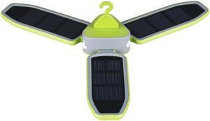 Folding Clover Solar LED 100 Lumen Portable Camping Lantern USB Rechargeable and Solar Chargeable 3 Level Brightness Including SOS Flashing Hurricane Storm Tent Lantern