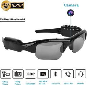 Camera Glasses Bluetooth Sunglasses with Camera Full HD 1080P with Wide Angle Mini Camera for Outdoor Sports