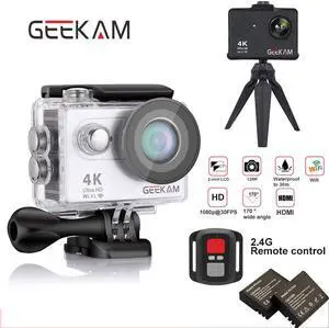 Digital Action Underwater Waterproof Sports Camera Camcorder Cam Wifi 4K HD 30fps 12MP 170 Degree Wide Angle Remote Control and Helmet Accessories Kit-Waterproof 100ft