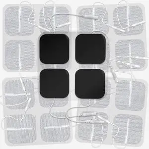 2" Square TENS Unit Electrodes 20-Pack Electro Pads for TENS Therapy - Compatible with Most TENS Machine Models - 20-Piece Value Pack - Self-Adhering, Reusable and Premium Quality
