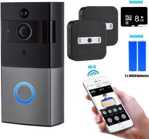 Video Doorbell Intercom 960P HD WiFi Audio Doorbell With Camera Peephole Door Chime 8G Memory and Night Vision Smart Wifi Video Doorbell