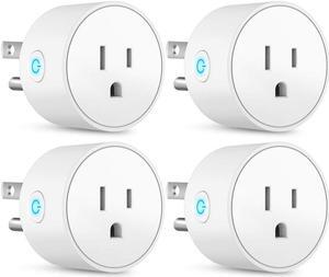 Smart Plug Mini Outlet Compatible with Amazon Alexa and Google Assistant, Wifi Enabled Remote Control Smart Socket with Timer Function, No Hub Required,White, 4 Pack