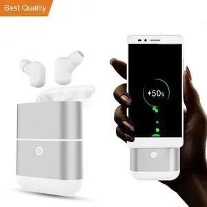 New Exclusive X2-TWS Binaural Detachable Wireless Earphones Mini In-Ear V4.2 Bluetooth Earbuds Sports Waterproof Headphones for iPhone Android Phones with Large Battery Charging Box Power Bank