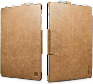 Surface Pro 4 Case Luxury Series Genuine Leather Folio Cover with Pen Holder Stand for Microsoft Surface Pro 4 12.3 Inch Compatible with Surface Pro 4 2015 / Surface Pro 2017 Original Keyboard