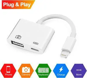 Lighting to USB Camera Adapter Werleo Lighting to USB 3.0 Female OTG Adapter Cable With USB Power Interface Data Sync Charge Cable For iPhone iPad