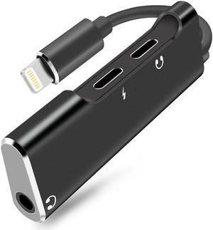 For iPhone X 8 7 6 Plus Splitter Dual Lightning Adapter Headphone Audio Charger