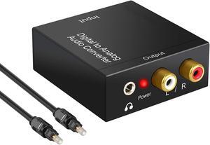 Werleo Digital to Analog Converter DAC Digital SPDIF Toslink to Analog Stereo Audio L/R Converter Adapter with Optical Cable for PS3 XBox HD DVD PS4 Home Cinema Systems AV Amps Apple TV