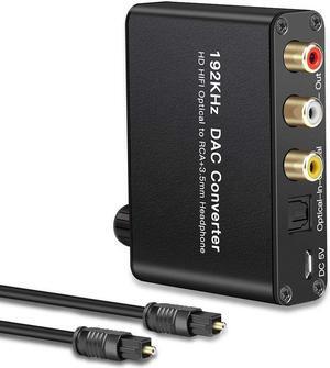 Werleo Digital Audio Converter 192kHz DAC Supports Volume control Digital Coaxial SPDIF Toslink to Analog Stereo L/R RCA 3.5mm Jack Audio Adapter for HDTV, Blu-ray,PS3,XBOX 360,Home Cinema Systems AV