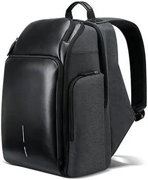 Bopai Business 15.6 inch Laptop Backpack Invisible Water Bottle Pocket Anti-theft Laptop Rucksack USB Charging Port and Anti-explosion Zipper Water Resistant Travel Anti-thief Men Backpack Black
