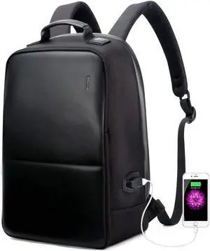 Bopai Business Backpack Invisible Anti theft Backpack with USB Charging Port Travel Rucksack 15.6 inch Laptop/MacBook Pro Water-Resistant Computer Backpack for men, Black