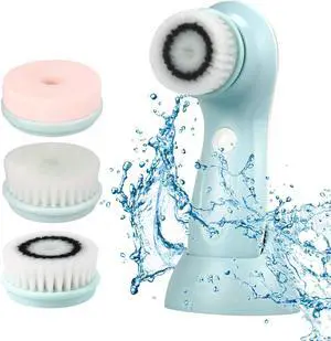 Facial Cleanser Brush 3 in 1 Electric Rotating Facial Cleansing Brush USB Rechargeable Sonic Face Cleaners Scrubber SPA Skin Care Tool Beauty Instrument