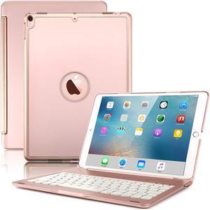 New iPad Pro 10.5 Keyboard Case Protective Ultra Slim Hard Shell Folio Stand Smart Cover with 7 Colors Backlit Wireless Bluetooth Keyboard for Apple iPad Pro 10.5 inch 2017 A1701 A1709 Tablet