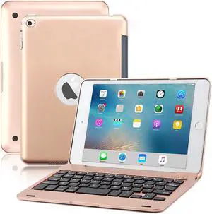Slim iPad Mini 4 Case with Keyboard Aluminium Wireless Bluetooth Keyboard Case with Folding Stand Smart Folio Cover Shell For Apple iPad Mini 4th Gen 2015 Release Model A1538 A1550