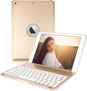 New iPad 9.7 Keyboard Case Protective Folio Utra Slim Hard Shell Smart Cover with 7 Colors Backlit Bluetooth Keyboard for Apple iPad 9.7 2017 2018 iPad 6th Generation iPad 5th Generation iPad Air