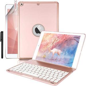 New iPad 9.7 Keyboard Case Protective Folio Utra Slim Hard Shell Smart Cover with 7 Colors Backlit Bluetooth Keyboard for Apple iPad 9.7 2017 2018 iPad 6th Generation iPad 5th Generation iPad Air