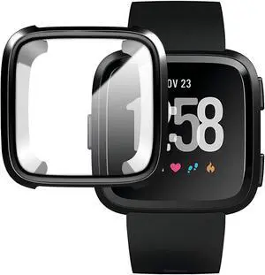 [New Version] Case for Fitbit Versa Soft TPU Protective Full Cover Shell Bumper Case Protector for Fitbit Versa Smartwatch