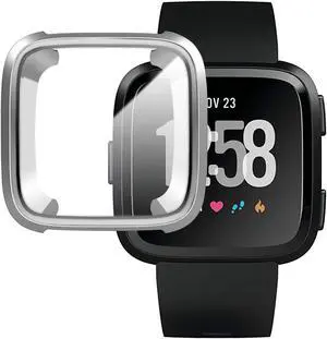 [New Version] Case for Fitbit Versa Soft TPU Protective Full Cover Shell Bumper Case Protector for Fitbit Versa Smartwatch