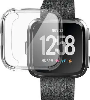 [New Version] Case for Fitbit Versa Soft TPU Protective Full Cover Shell Bumper Case Protector for Fitbit Versa Smartwatch