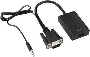 Werleo VGA To HDMI Output Converter Adapter 1080P VGA Male to HDMI Female Audio Video Cable Converter Adapter for HDTV AV HDTV Supply a Free USB Cable