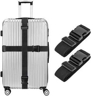 Werleo Luggage Straps 2 Pack Heavy Duty Non-Slip Adjustable Bag Bungee Travel Accessories Suitcase Baggage Belts