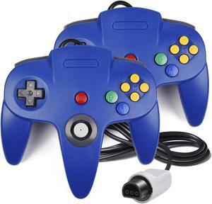 2 Pack N64 Controller Werleo Classic Wired N64 64-bit Gamepad Joystick for Ultra 64 Video Game Console N64 System Mario Kart Blue