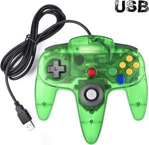 Classic N64 Controller Werleo N64 Wired USB PC Game pad Joystick, N64 Bit USB Wired Game stick Joy pad Controller for Windows PC MAC Linux Raspberry Pi 3 Sega Genesis Higan Jungle Green