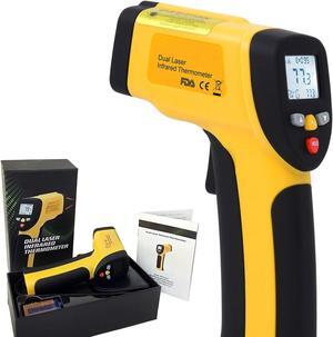Infrared Thermometer Werleo Dual Laser Thermometer Temperature Gun Non-contact Accurate Digital IR Thermometer -58°F~1202°F / -50°C to 650°C Instant Read Handheld with Adjustable Emissivity