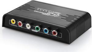 Werleo 1080P HDMI to Component Video YPbPr Scaler Converter Adapter with Coaxial Audio Output + R / L Audio Support Windows 10 Black