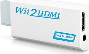 Wii to HDMI Converter Wii to HDMI Adapter 1080p 720p Connector with 3.5mm Audio Jack & HDMI Output Compatible with Nintendo Wii Wii U HDTV Monitor Supports All Wii Display Modes 480P NTSC 480I