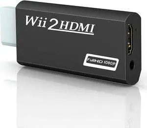 Wii to HDMI Converter Wii to HDMI Adapter 1080p 720p Connector with 3.5mm Audio Jack & HDMI Output Compatible with Nintendo Wii Wii U HDTV Monitor Supports All Wii Display Modes 480P NTSC 480I
