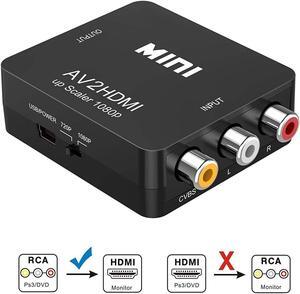 RCA to HDMI Werleo 1080P Mini RCA Composite CVBS AV to HDMI Video Audio Converter Adapter Supporting PAL/NTSC with USB Charge Cable for PC Laptop Xbox PS4 PS3 TV STB VHS VCR Camera DVD