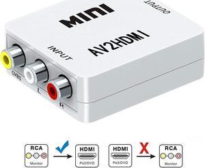 RCA to HDMI Werleo 1080P Mini RCA Composite CVBS AV to HDMI Video Audio Converter Adapter Supporting PAL/NTSC with USB Charge Cable for PC Laptop Xbox PS4 PS3 TV STB VHS VCR Camera DVD