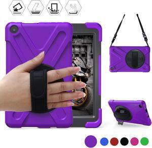 All-New Fire HD 8 2017 Release 7th Generation Only Werleo Three Layer Armor Defender Full Body Protective Case Cover with Hand strap shoulder strap For Amazon Kindle Fire HD 8 2017 Tablet Case