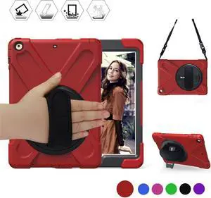 iPad Mini Case iPad Mini 1 2 3 Case Cover with 360 Degree Rotating Kickstand Hand Grip Strap Shoulder Strap ShockProof Rugged Hybrid Protective Case For Apple iPad Mini 1 2 3 Shell