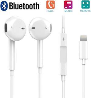 2 Packs Bluetooth Earphones Earbuds Headphones with Stereo Mic Remote Control for Apple iPhone X 7 Plus 8 Plus iPad iPod Samsung Galaxy and More Android Smartphones White Noise Isolating Headset