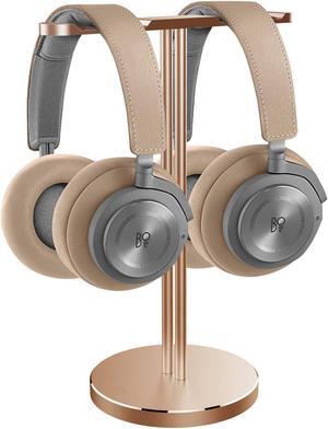 Dual Headphone Stand Aluminum Metal Desk Headset Holder Bracket Desktop Earphone Hanger Mount for Beats Sennheiser Sony Audio-Technica Bose Shure AKG JBL Logitech Razer Gaming Headphones etc and More