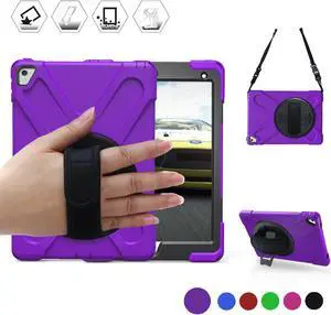 Werleo iPad Pro 9.7 Case ipad 9.7 Case Shockproof Full-Body Heavy Duty Protective Case with a 360 Degree Swivel Kickstand Hand Strap Shoulder Strap for Apple iPad Pro 9.7 inch Model A1673 A1674 A1675