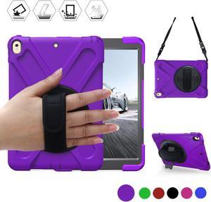 iPad Pro 10.5 Case Rugged Heavy Duty ShockProof Silicone Protective Cover with 360 Degree Rotating Stand & hand / shoulder strap for Apple New iPad 10.5 inch Model A1701 A1709 Cover Shell