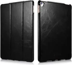 iPad Pro 9.7 Leather Case Vintage Genuine Leather Side Open Flip Folio Style Smart Cover in Ultra Slim Design with Stand & Auto Wake / Sleep Functions for Apple iPad Pro 9.7 Inch Cover