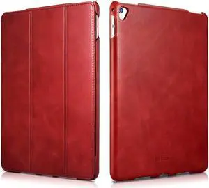iPad Pro 9.7 Leather Case Vintage Genuine Leather Side Open Flip Folio Style Smart Cover in Ultra Slim Design with Stand & Auto Wake / Sleep Functions for Apple iPad Pro 9.7 Inch Cover