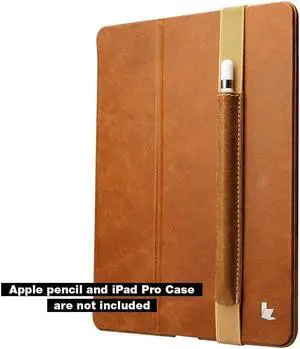 Apple Pencil Case Cover Genuine Leather Slim Sleeve Carrying Bag Protective Pencil Holder with Elastic Band for Apple iPad Pro 9.7 Inch, iPad 9.7 2017, iPad Pro 10.5 Inch and 2.9 Inch Pencil